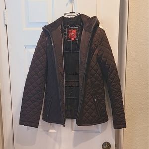 Esprit Quilted Hooded Brown Jacket